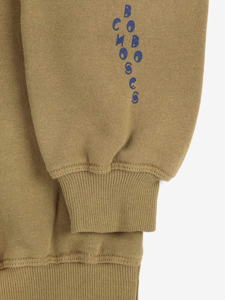 Bobo Choses groene sweater met blauwe polokraag Bobo Choses groene sweater met blauwe polokraag