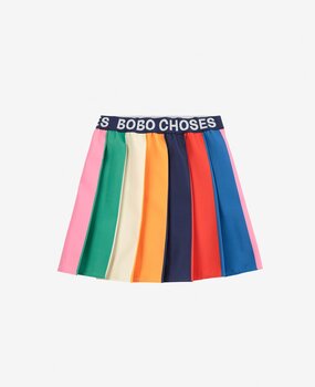 Bobo Choses Bobo Color block pleated skirt