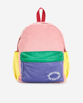 Bobo Choses Tic Tac Toe color block corduroy school bag