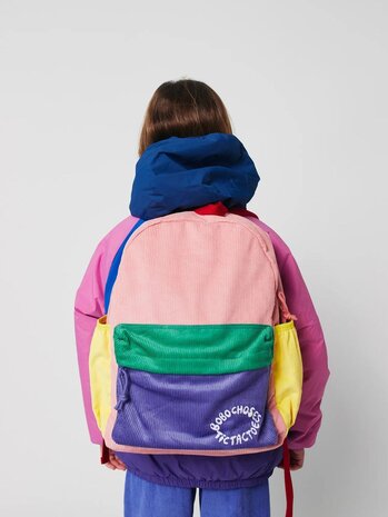 Bobo Choses Tic Tac Toe color block corduroy school bag Bobo Choses Tic Tac Toe color block corduroy school bag