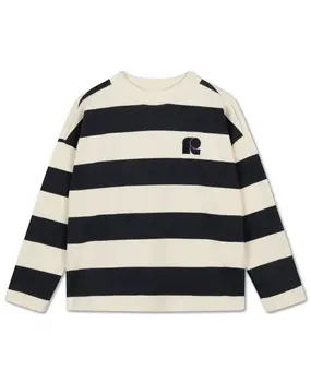 Repose AMS 22. oversized boxy sweater graphite night block stripe Repose AMS 22. oversized boxy sweater graphite night block stripe