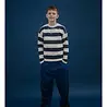 Repose AMS 22. oversized boxy sweater graphite night block stripe Repose AMS 22. oversized boxy sweater graphite night block stripe