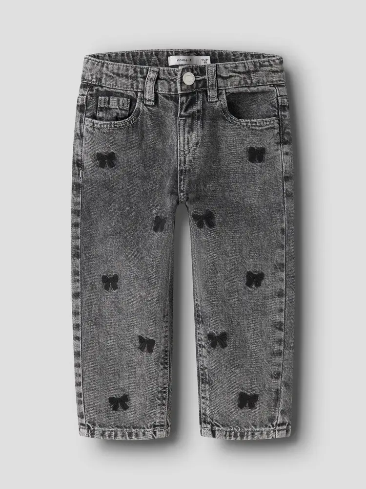 Name It 13232569 NMFBELLA MOM EMB JEANS 3285 black bow
