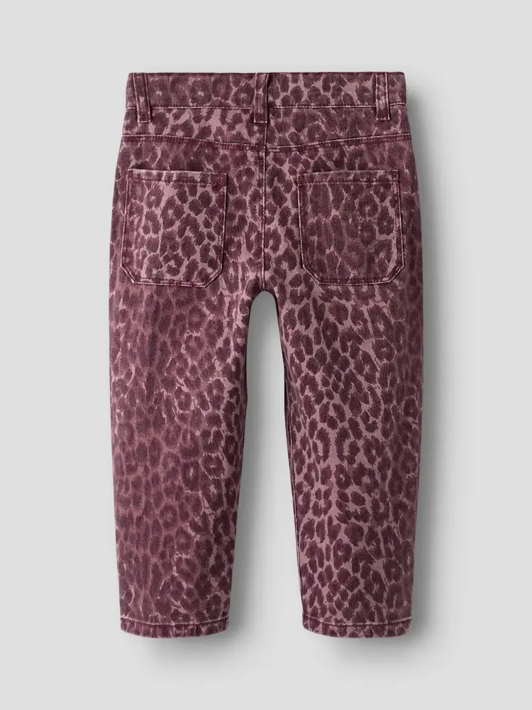 Name It 13254270 NMFBELLA MOM LEO TWILL PANT Burgundy Leo