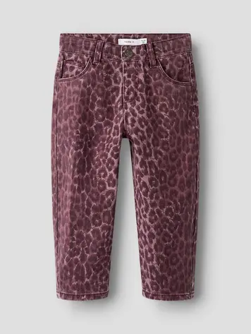 Name It 13254270 NMFBELLA MOM LEO TWILL PANT Burgundy Leo