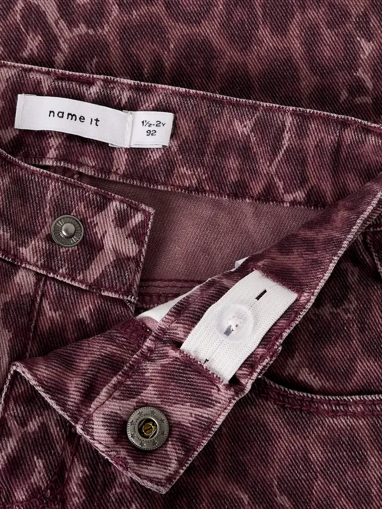 Name It 13254270 NMFBELLA MOM LEO TWILL PANT Burgundy Leo