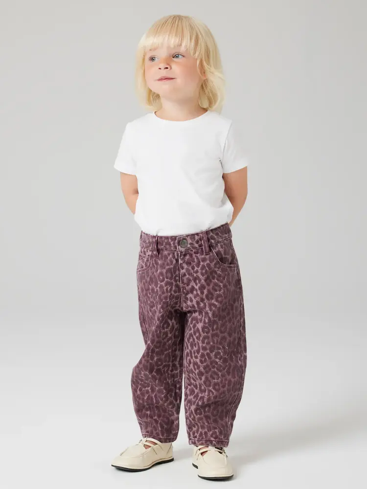 Name It 13254270 NMFBELLA MOM LEO TWILL PANT Burgundy Leo