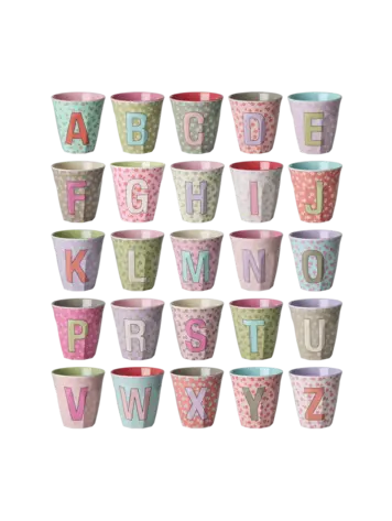 Rice Melamine beker alfabet - FLOWERS