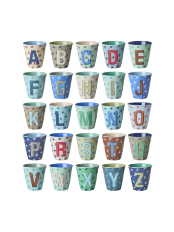 Rice Melamine beker alfabet - STARS