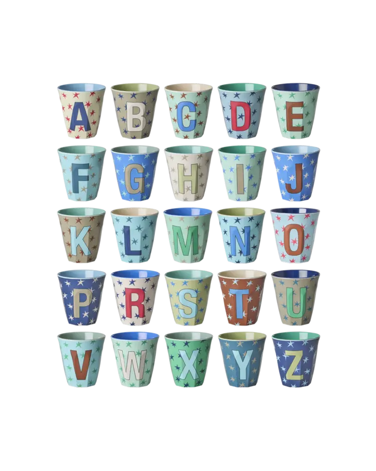 Rice Melamine beker alfabet - STARS