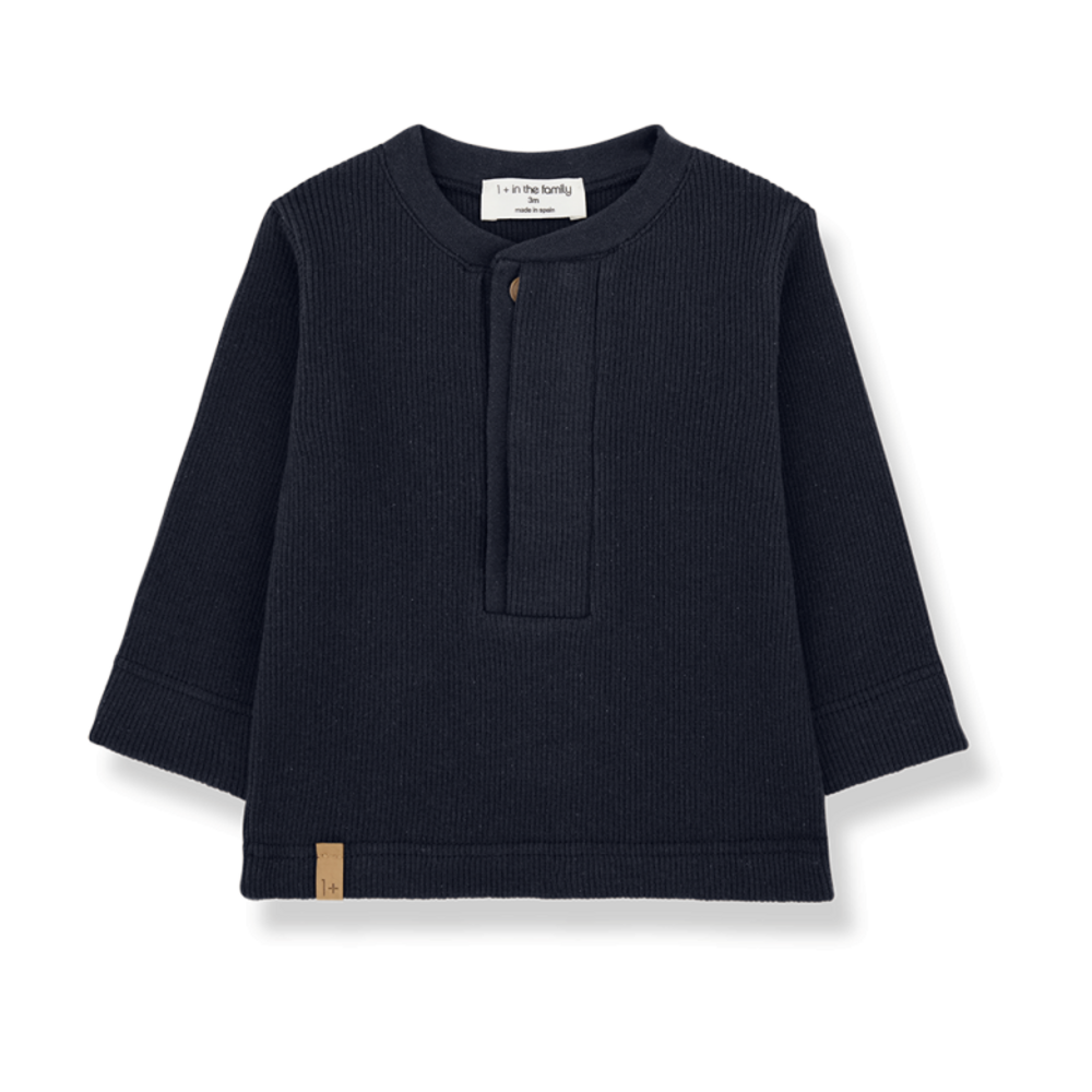 1+ in the family RALF dark-blue henley shirt 1+ in the family RALF dark-blue henley shirt