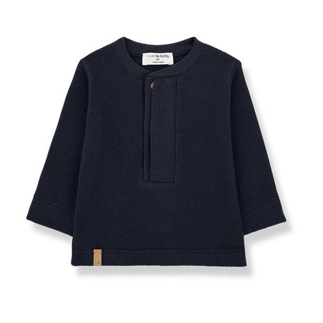 1+ in the family RALF dark-blue henley shirt 1+ in the family RALF dark-blue henley shirt