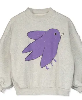 Lötie Kids Sweatshirt flowing bird light grey melange