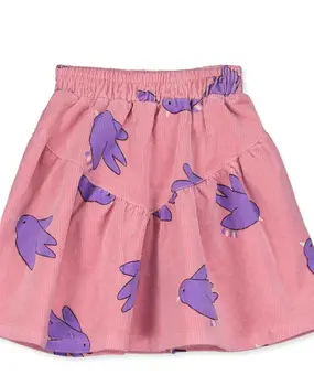 Lötie Kids Corduroy skirt flowing birds rose
