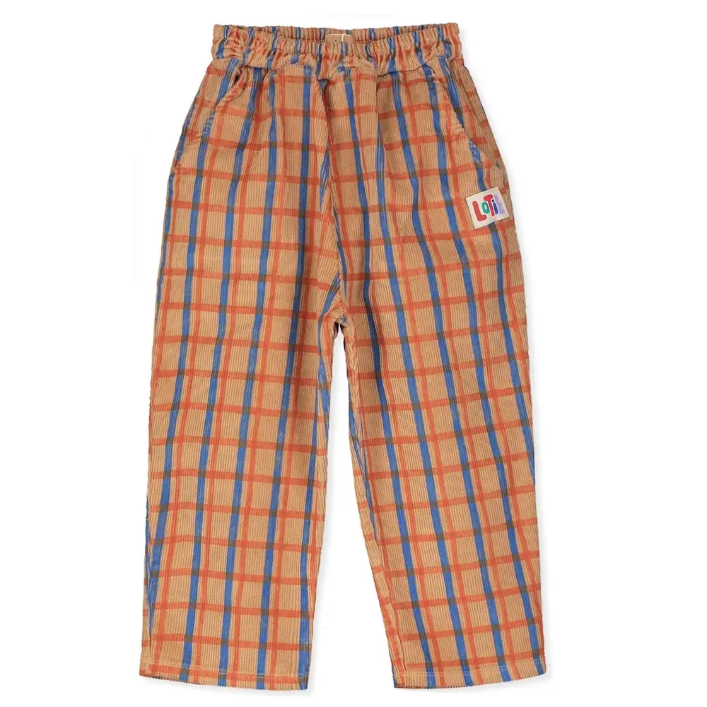 Lötie Kids Corduroy wide pants checks toasted Lötie Kids Corduroy wide pants checks toasted