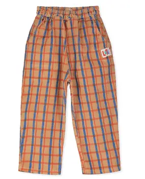 Lötie Kids Corduroy wide pants checks toasted