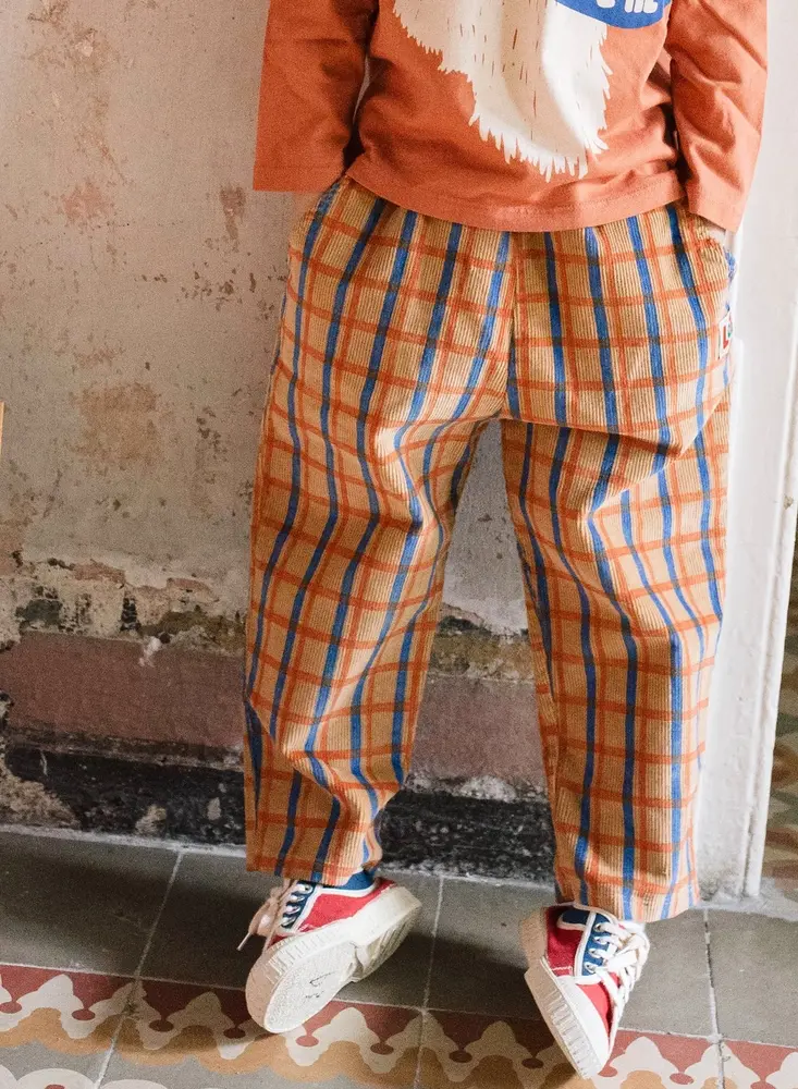 Lötie Kids Corduroy wide pants checks toasted Lötie Kids Corduroy wide pants checks toasted