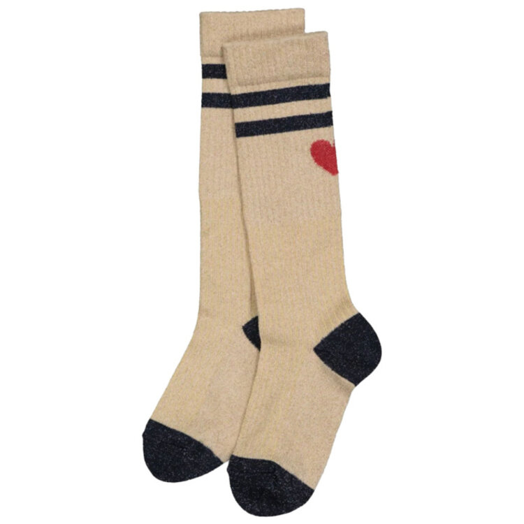 MP Denmark 10 89020 753 Elga glitter knee socks Champagne Beige