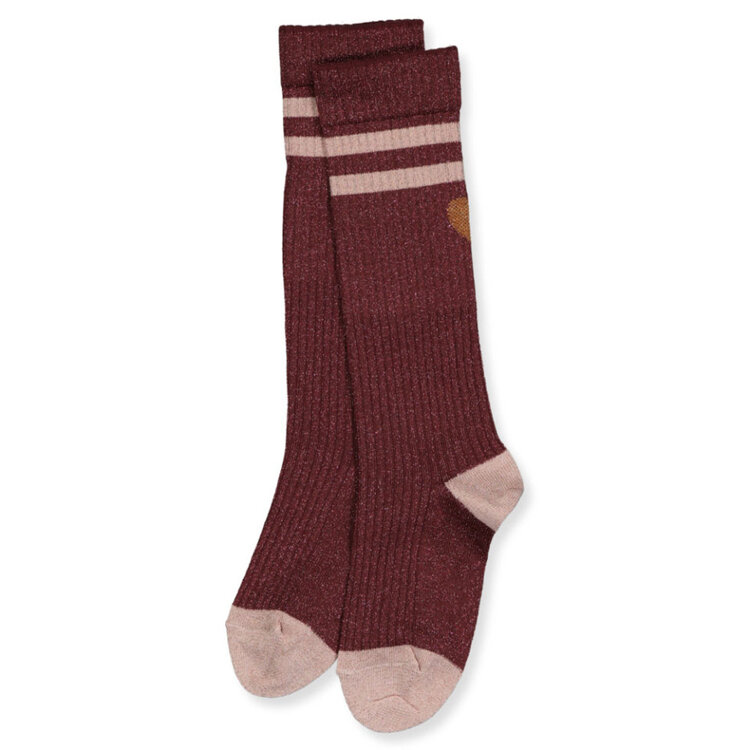 MP Denmark 10 89020 1451 Elga glitter knee socks Wine Red