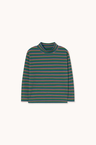 Tiny Cottons DUO STRIPES RIB MOCKNECK dark green Tiny Cottons DUO STRIPES RIB MOCKNECK dark green