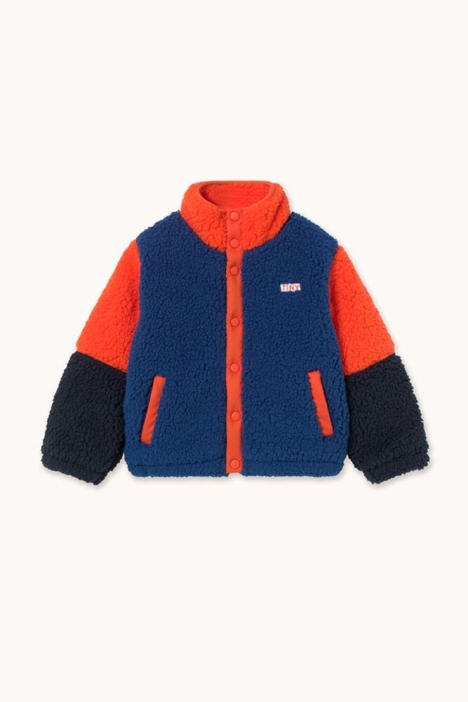 Tiny Cottons COLOR BLOCK POLAR SHERPA JACKET summer red Tiny Cottons COLOR BLOCK POLAR SHERPA JACKET summer red