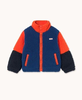 Tiny Cottons COLOR BLOCK POLAR SHERPA JACKET summer red Tiny Cottons COLOR BLOCK POLAR SHERPA JACKET summer red