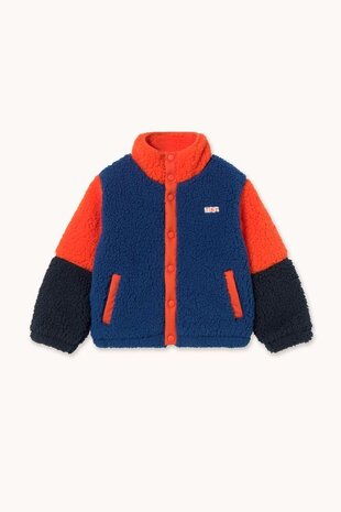 Tiny Cottons COLOR BLOCK POLAR SHERPA JACKET summer red Tiny Cottons COLOR BLOCK POLAR SHERPA JACKET summer red