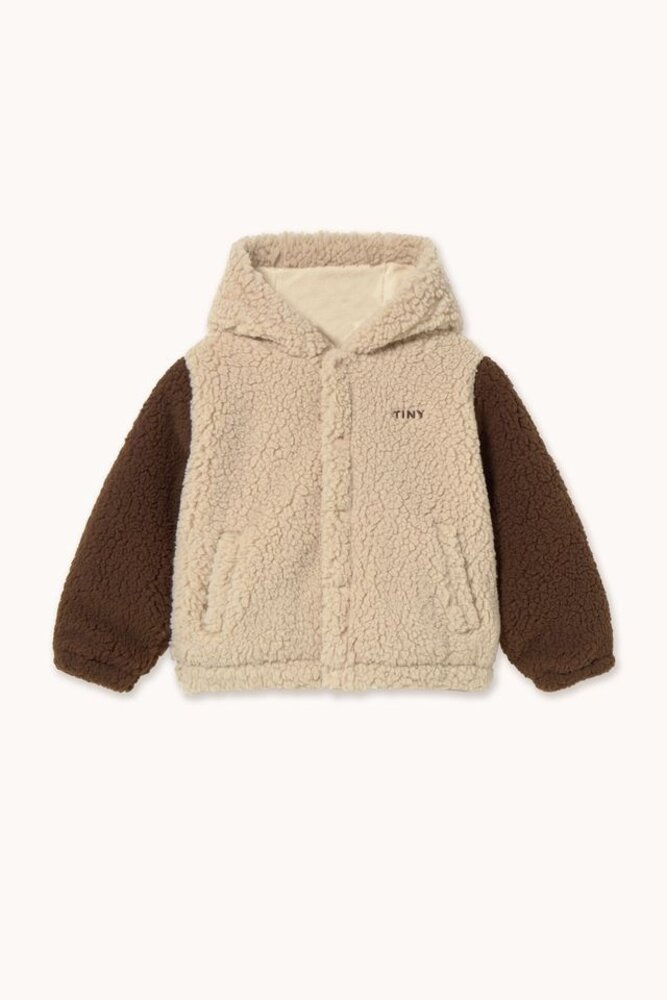 Tiny Cottons COLOR BLOCK POLAR SHERPA HOODIE dark vanilla Tiny Cottons COLOR BLOCK POLAR SHERPA HOODIE dark vanilla