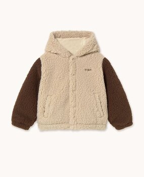 Tiny Cottons COLOR BLOCK POLAR SHERPA HOODIE dark vanilla Tiny Cottons COLOR BLOCK POLAR SHERPA HOODIE dark vanilla