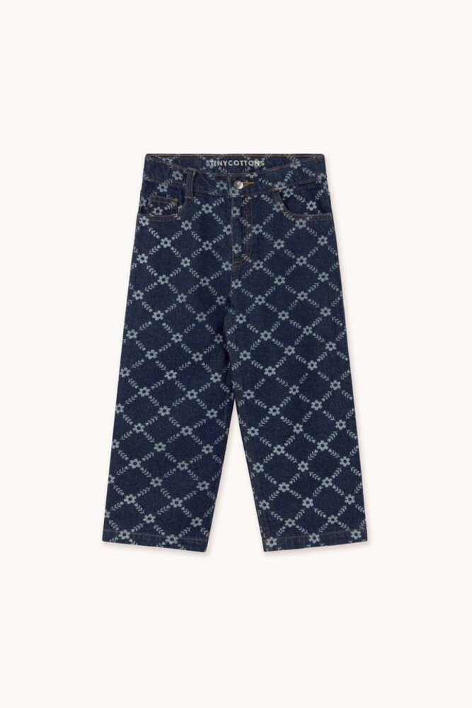 Tiny Cottons FLOWER GRID STRAIGHT JEANS dark blue denim Tiny Cottons FLOWER GRID STRAIGHT JEANS dark blue denim