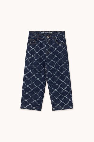 Tiny Cottons FLOWER GRID STRAIGHT JEANS dark blue denim Tiny Cottons FLOWER GRID STRAIGHT JEANS dark blue denim