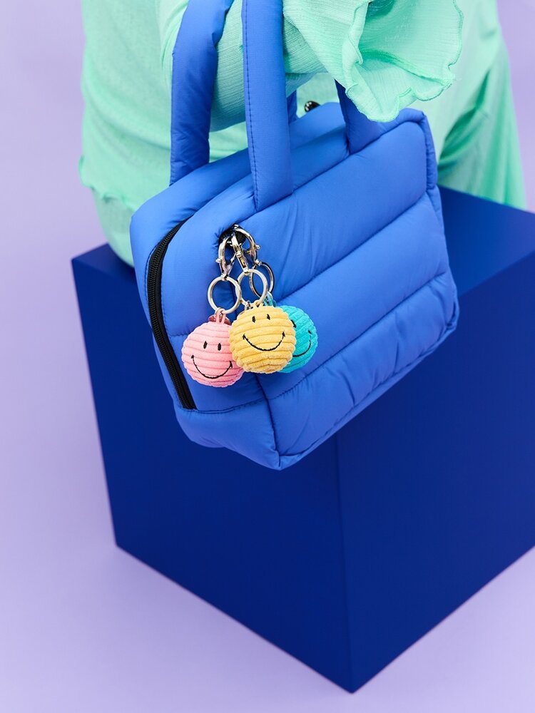 Bon Ton Toys Smiley Keychain ECO Corduroy - 4,5 cm - 309 Teal