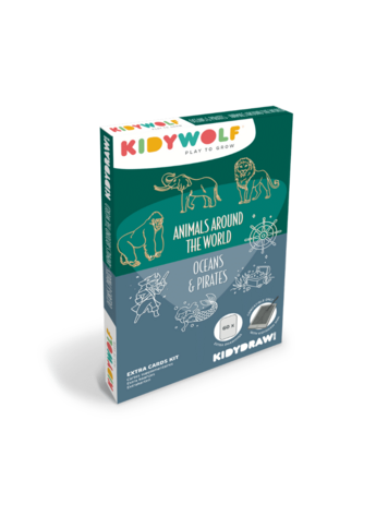 Kidywolf Kidydraw Mini KAARTEN Dieren over de hele wereld & Oceanen en Piraten