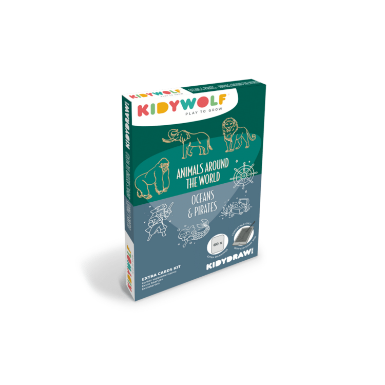 Kidywolf Kidydraw Mini KAARTEN Dieren over de hele wereld & Oceanen en Piraten
