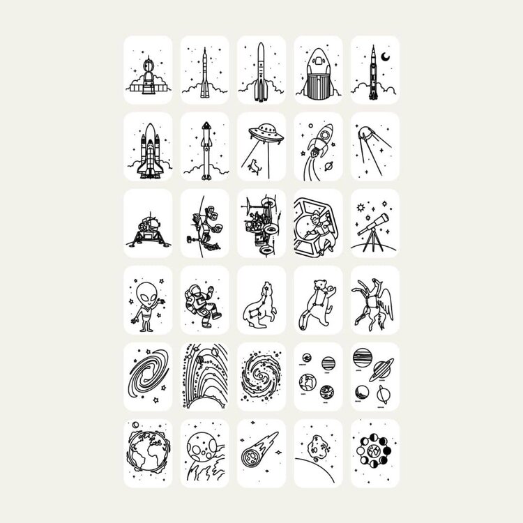 Kidywolf Kidydraw Mini KAARTEN Dinosaurussen & Ruimte