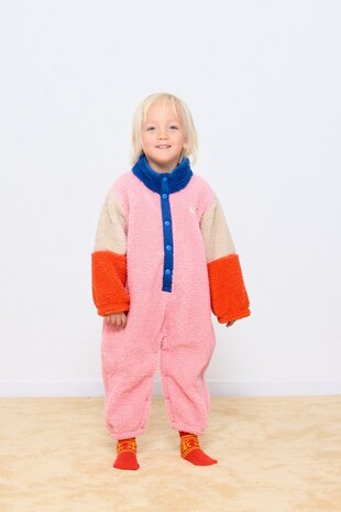Tiny Cottons COLOR BLOCK POLAR SHERPA ONE-PIECE dark blue Tiny Cottons COLOR BLOCK POLAR SHERPA ONE-PIECE dark blue
