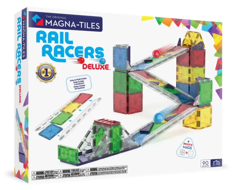 Magna Tiles Rail Racers Deluxe 90ST | Magnetische racebaan met balletje