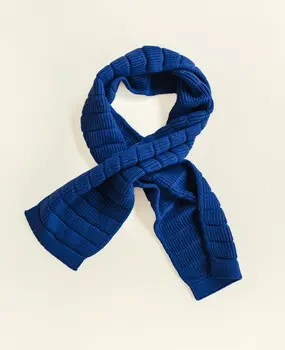Hvid Jacobino sjaal Cobalt Blue merinowol Hvid Jacobino sjaal Cobalt Blue merinowol