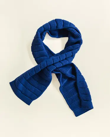 Hvid Jacobino sjaal Cobalt Blue merinowol Hvid Jacobino sjaal Cobalt Blue merinowol