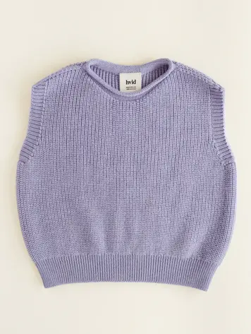 Hvid Harvey Kids vest Lilac merinowol