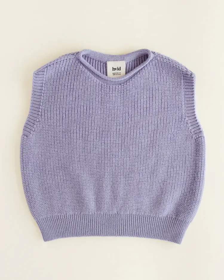 Hvid Harvey Kids vest Lilac  merinowol