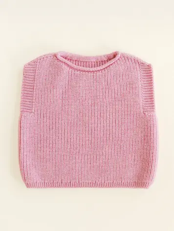 Hvid Harvey vest Cotton Candy merinowol