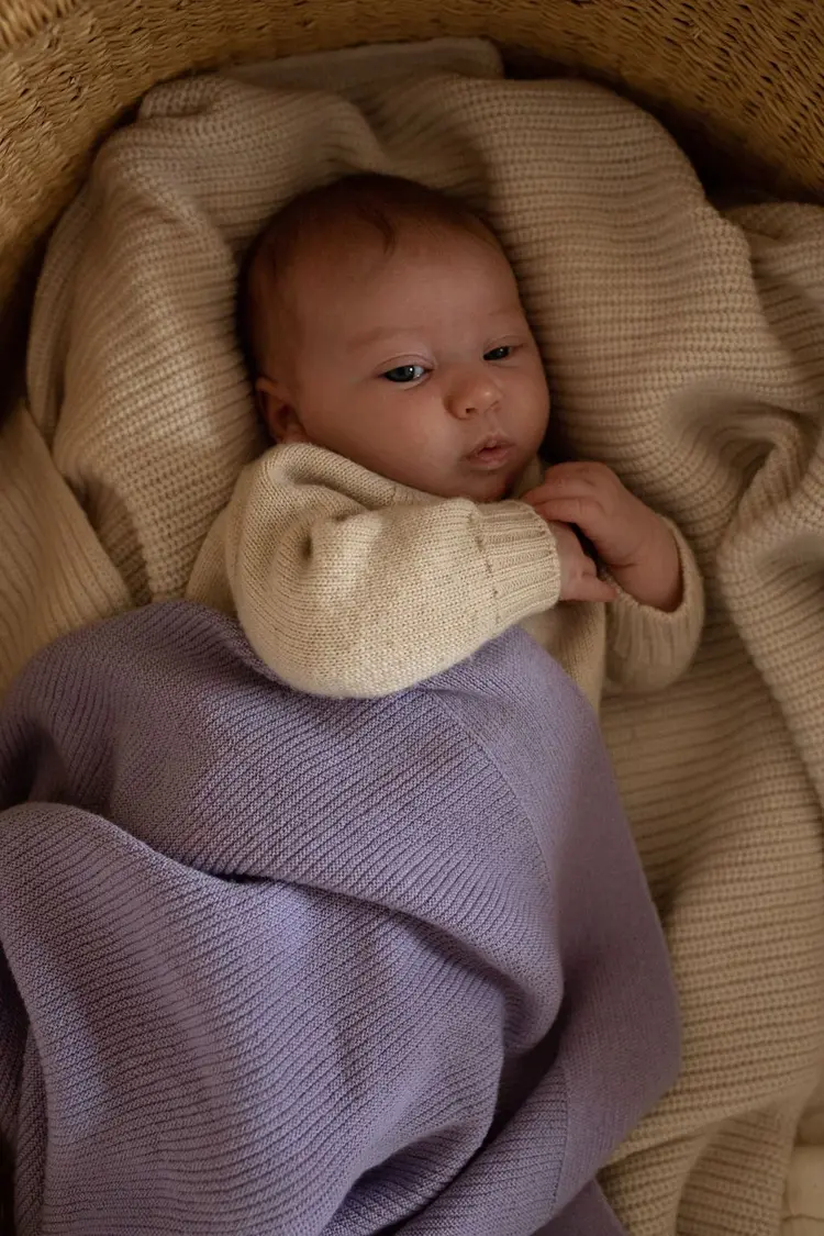Hvid Blanket Gust Lilac