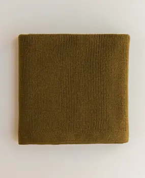 Hvid Blanket Felix Mustard