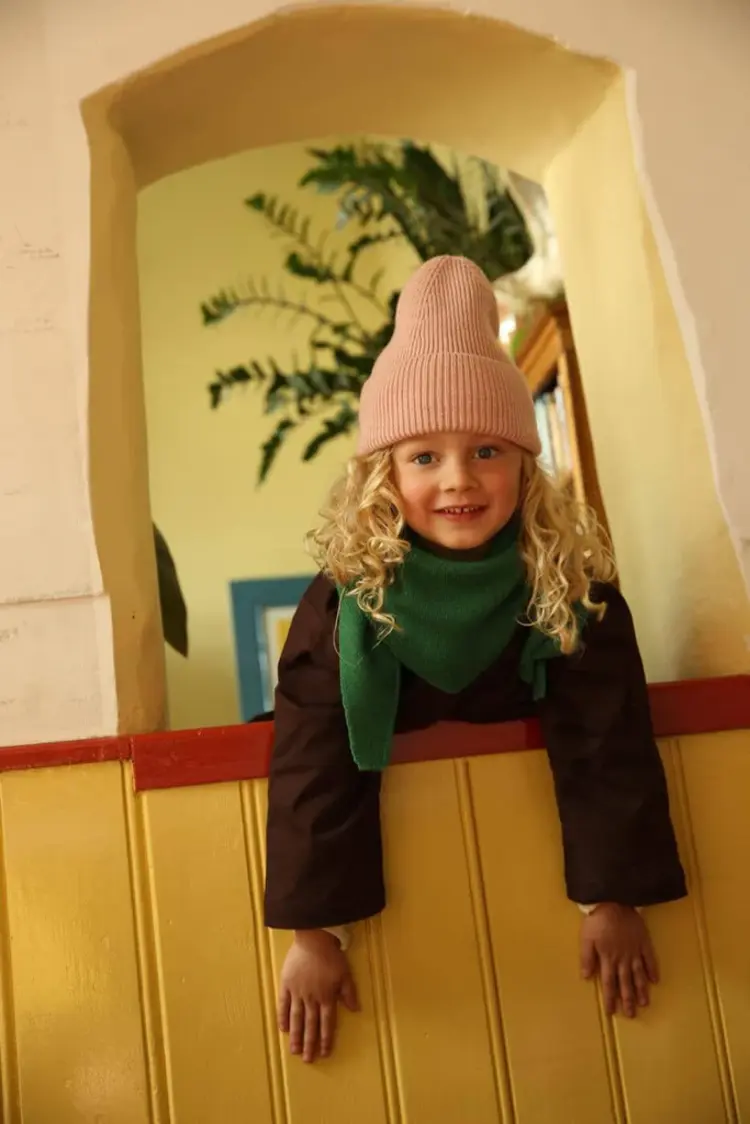 Hvid Beanie Fonzie KIDS - Powder