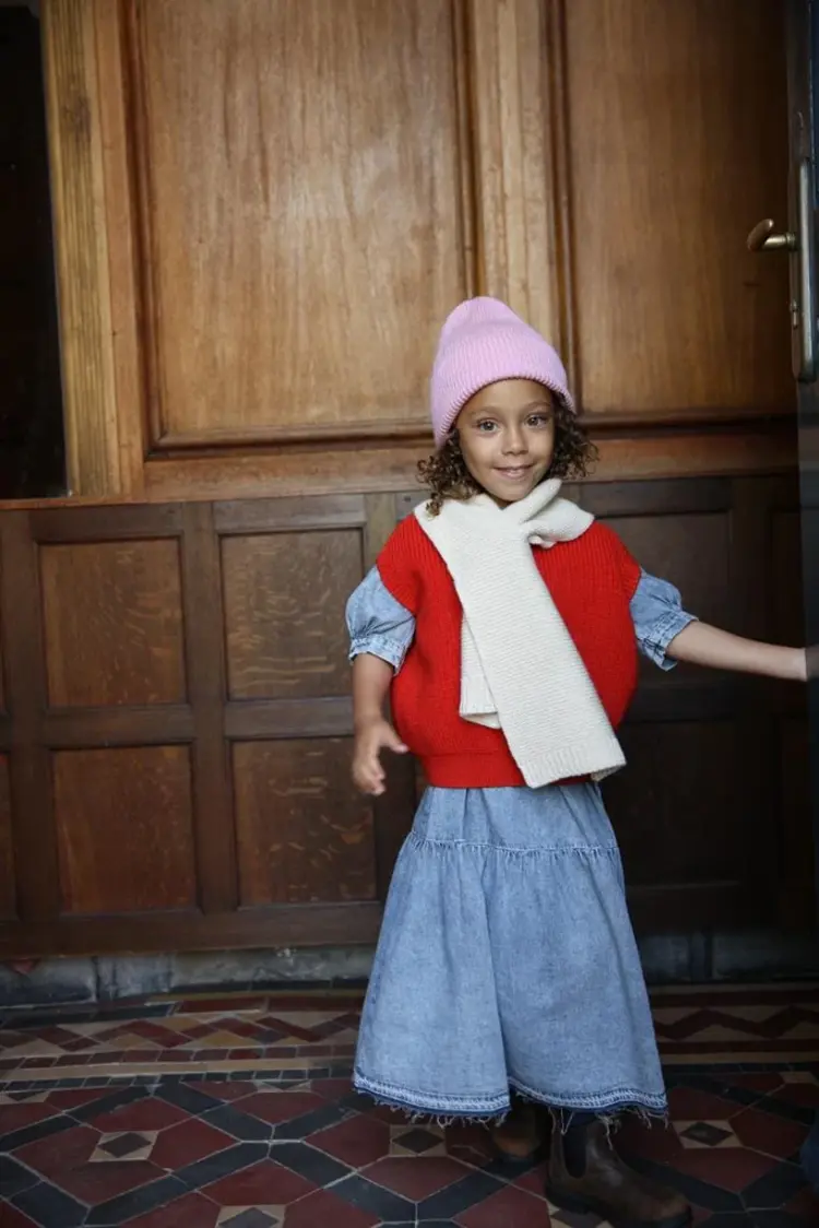 Hvid Beanie Fonzie KIDS - Cotton Candy