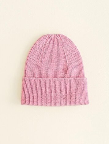 Hvid Babymuts beanie Fonzie NEWBORN Cotton Candy