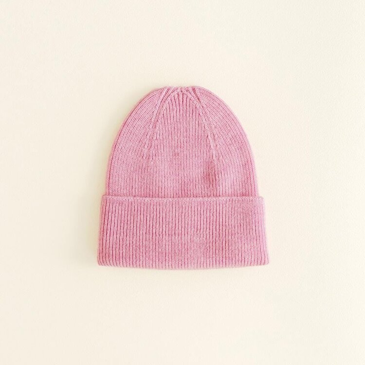 Hvid Beanie Fonzie NEWBORN - Cotton Candy