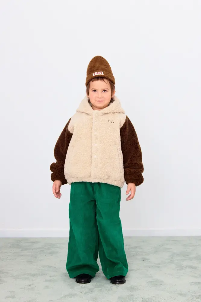 Tiny Cottons COLOR BLOCK POLAR SHERPA HOODIE dark vanilla Tiny Cottons COLOR BLOCK POLAR SHERPA HOODIE dark vanilla