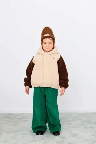 Tiny Cottons COLOR BLOCK POLAR SHERPA HOODIE dark vanilla Tiny Cottons COLOR BLOCK POLAR SHERPA HOODIE dark vanilla